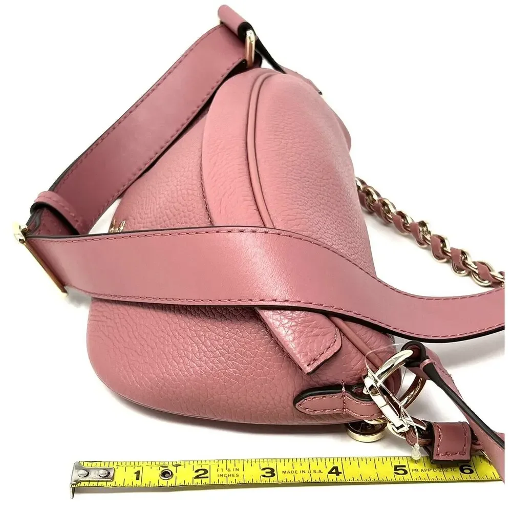Michael Kors Slater Extra Small Pebbled Leather Sling Fanny Pack Rose Pink XS